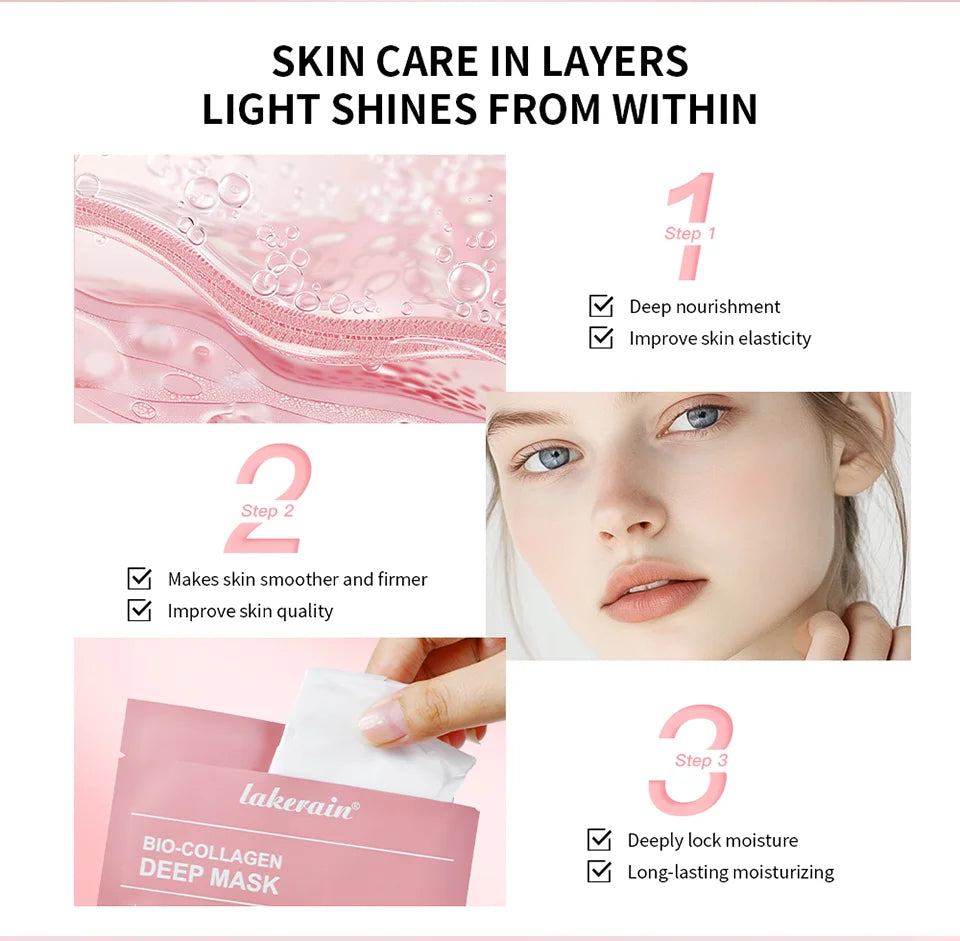 2/4/12 Bio-Collagen Hydrating Hydrogel Mask Improves Elasticity, Minimizes Pores and Provides Firmness