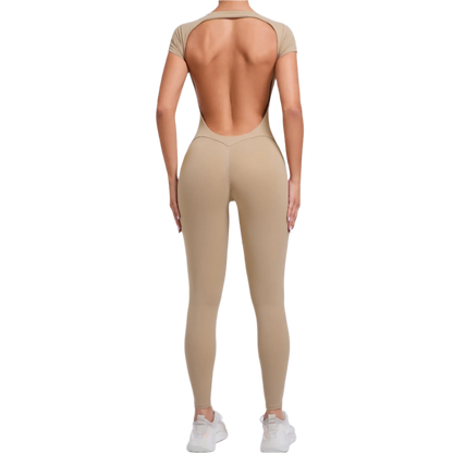 Enterizo Jumpsuit deportivos para entrenar de una pieza con espalda descubierta