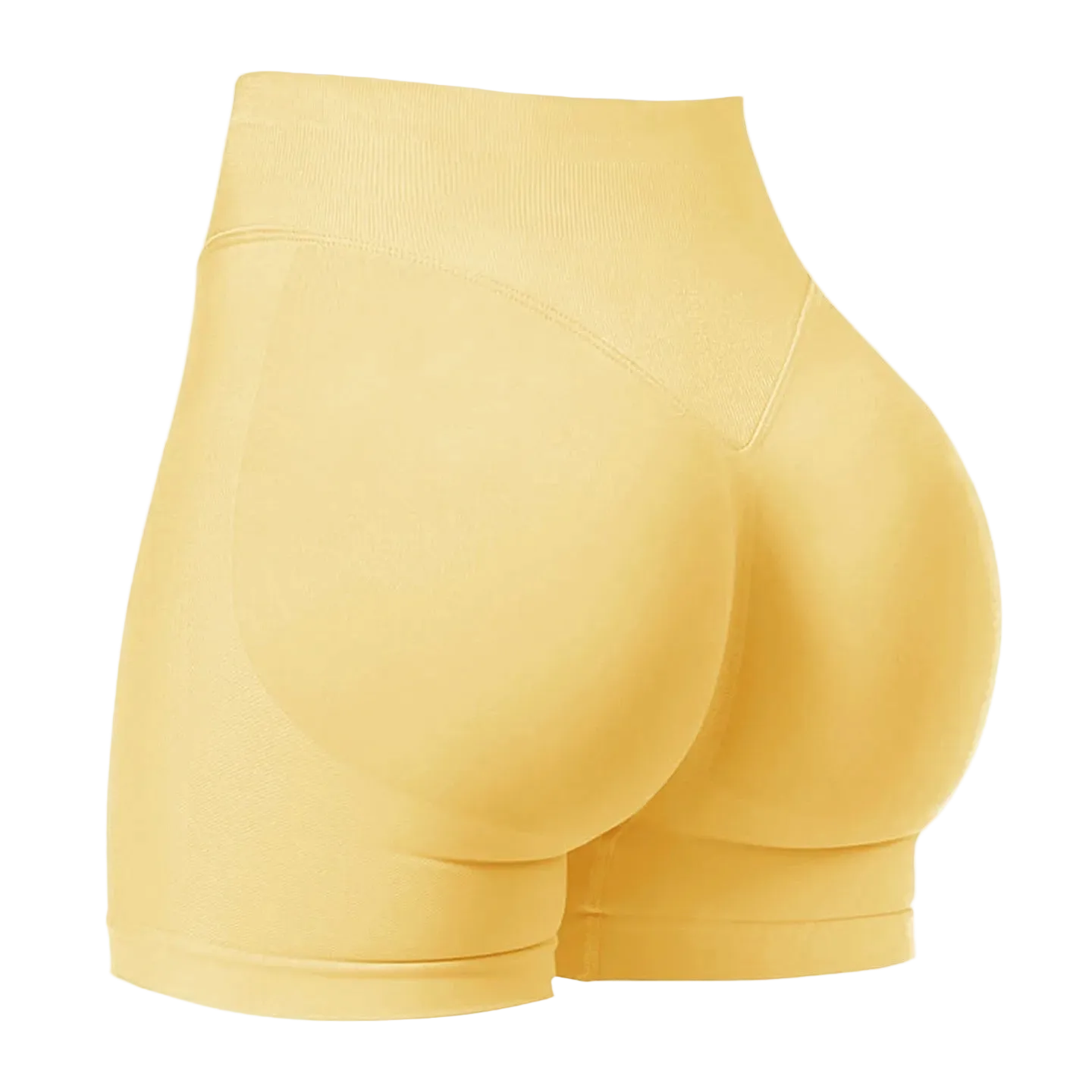 High-Waisted Seamless Sports Shorts with High Elasticity and Push-Up Design