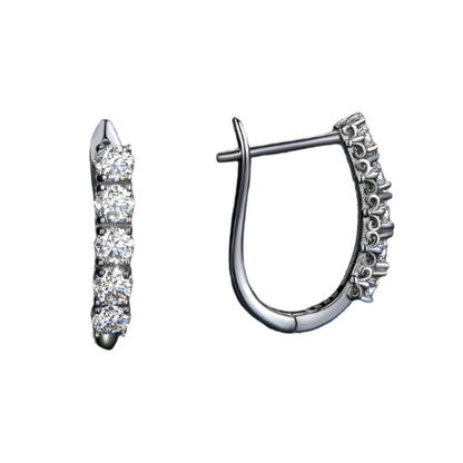 Arcadas Aretes 1.0CT Moissanita Aros de Plata Esterlina 925 para Mujer