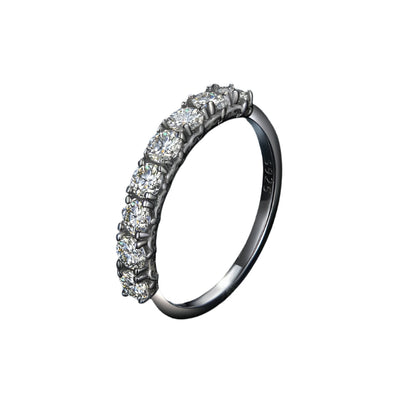 Anillo de Moissanita 0.8CT D Color VVS1 EX de Plata Esterlina 925