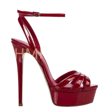 Sandalias de tacón alto tipo stiletto con plataforma y correa al tobillo