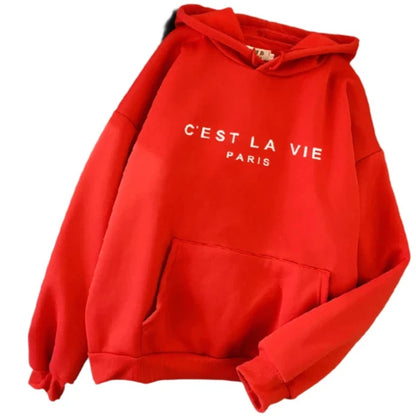 Sudadera con Capucha para Mujer de Estilo Casual, Manga Larga, Estampado y Suelta