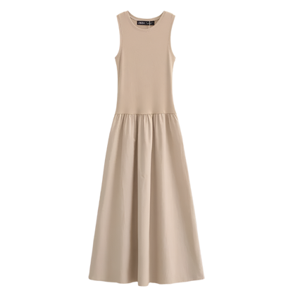 Vestido Largo sin Mangas para Mujer Color Caqui Elegante y Casual Estilo Y2K