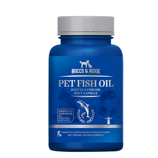 60 Cápsulas de Aceite de Pescado Marino para Mascotas Suplemento Nutricional para Gatos y Perros