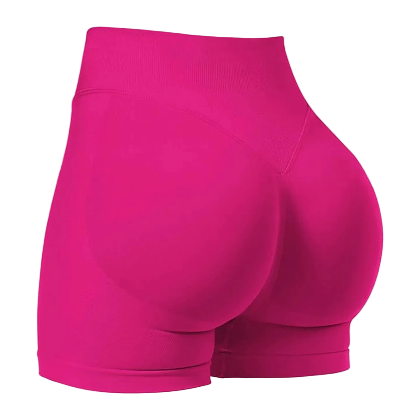 High-Waisted Seamless Sports Shorts with High Elasticity and Push-Up Design