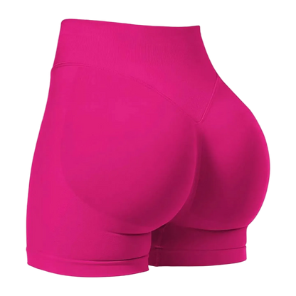 High-Waisted Seamless Sports Shorts with High Elasticity and Push-Up Design