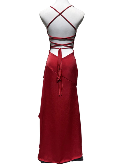 Elegant bodycon style sleeveless slim fit long dress with thin straps