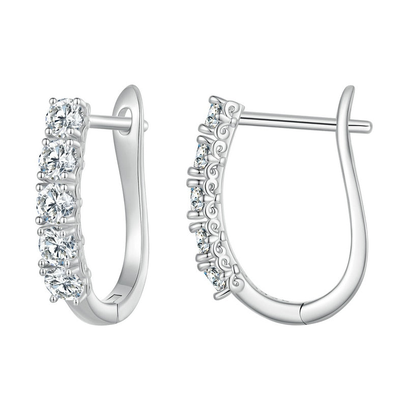 Arcadas Aretes 1.0CT Moissanita Aros de Plata Esterlina 925 para Mujer