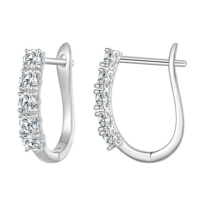 Arcadas Aretes 1.0CT Moissanita Aros de Plata Esterlina 925 para Mujer