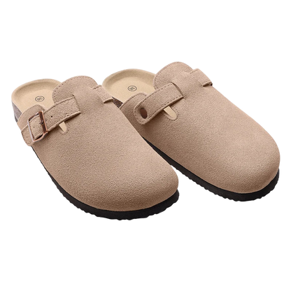 Suecos estilo Birken clásicos con plantilla de corcho y sin cordones