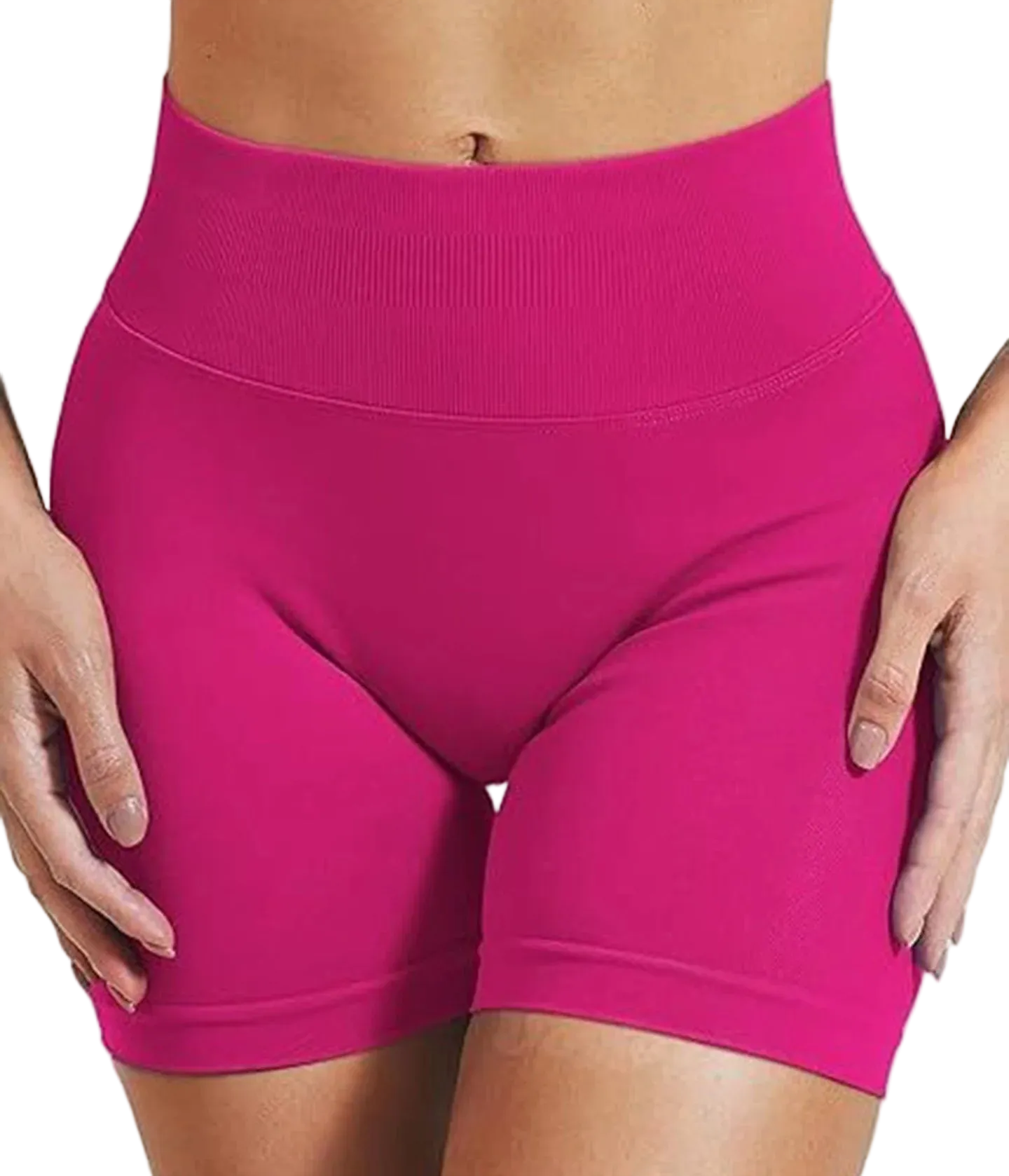 High-Waisted Seamless Sports Shorts with High Elasticity and Push-Up Design
