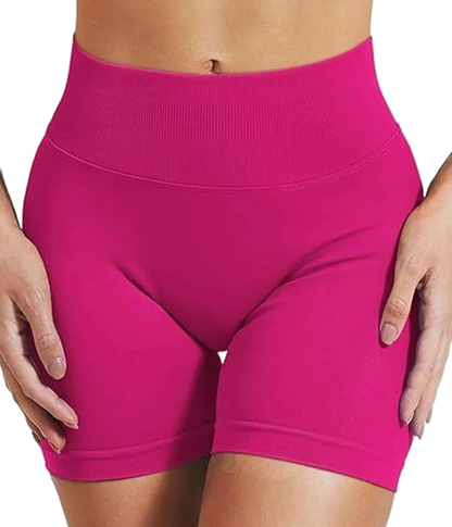 High-Waisted Seamless Sports Shorts with High Elasticity and Push-Up Design