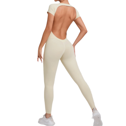 Enterizo Jumpsuit deportivos para entrenar de una pieza con espalda descubierta