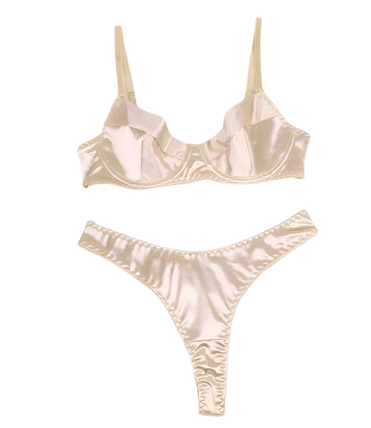Silk Lingerie Set Bra and Panties
