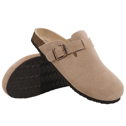 Suecos estilo Birken clásicos con plantilla de corcho y sin cordones