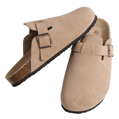 Suecos estilo Birken clásicos con plantilla de corcho y sin cordones