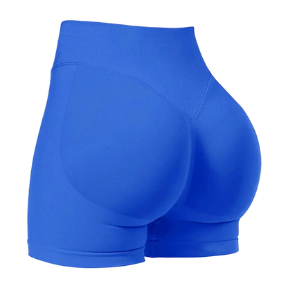 High-Waisted Seamless Sports Shorts with High Elasticity and Push-Up Design