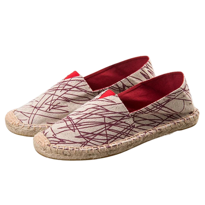 Alpargatas mocasines casuales unisex de lona transpirable sin cordones de graffiti y diseño