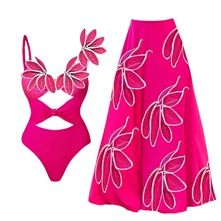 Women's Retro 2-Piece One-Piece Swimsuit, Backless, Vintage Print