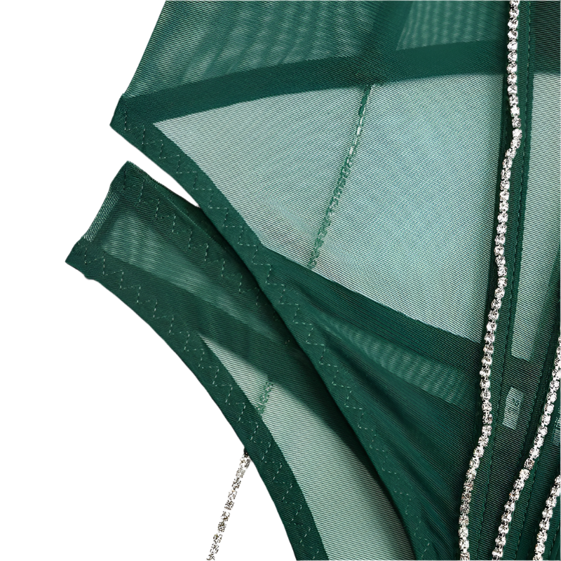 Set Conjunto de lencería con pedrería y Encaje transparente y cinturilla