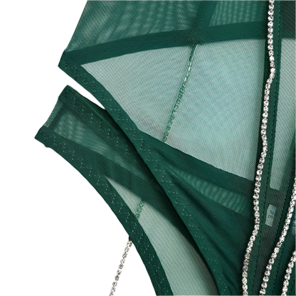 Set Conjunto de lencería con pedrería y Encaje transparente y cinturilla