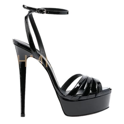 Sandalias de tacón alto tipo stiletto con plataforma y correa al tobillo