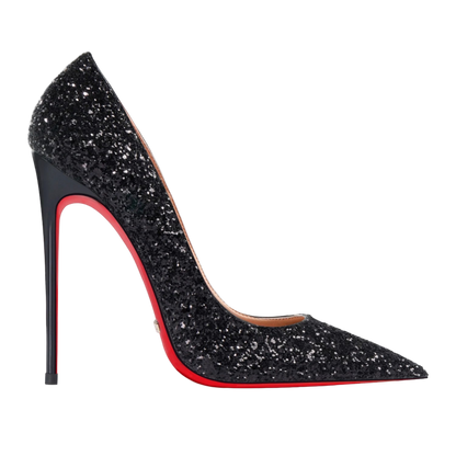 Zapatos de tacón alto y punta fina de suela roja y estilo stiletto de 12 cm