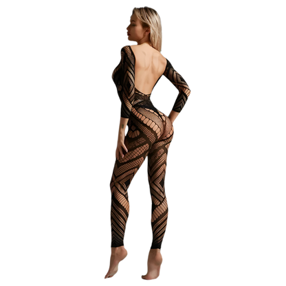 Full Body One Piece Mesh with Openings Lingerie