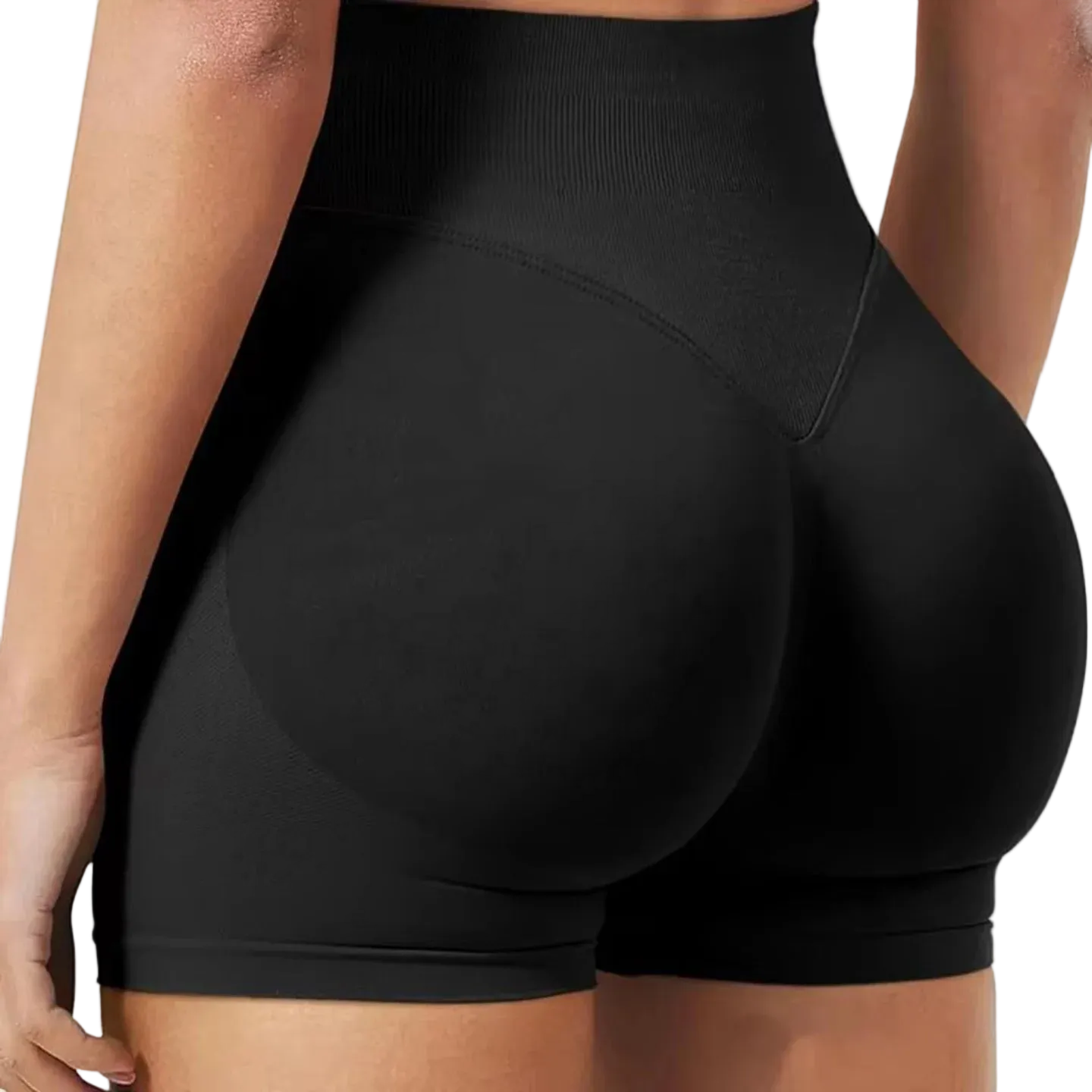 High-Waisted Seamless Sports Shorts with High Elasticity and Push-Up Design