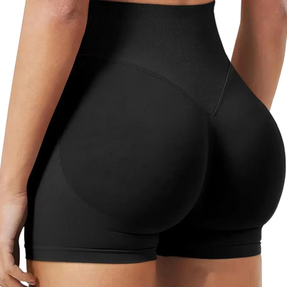 High-Waisted Seamless Sports Shorts with High Elasticity and Push-Up Design