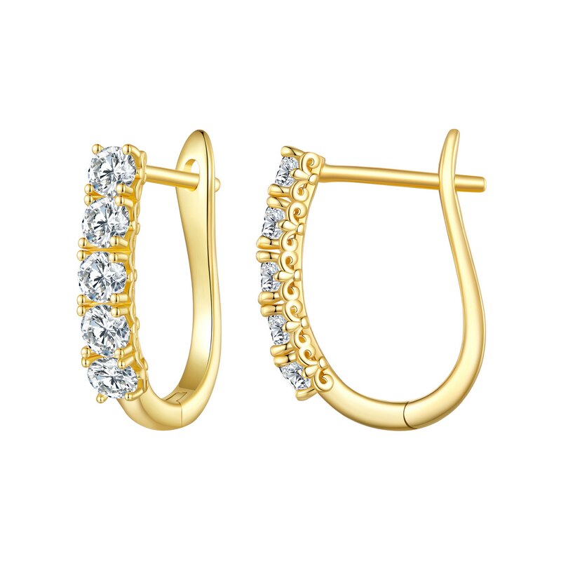 Arcadas Aretes 1.0CT Moissanita Aros de Plata Esterlina 925 para Mujer