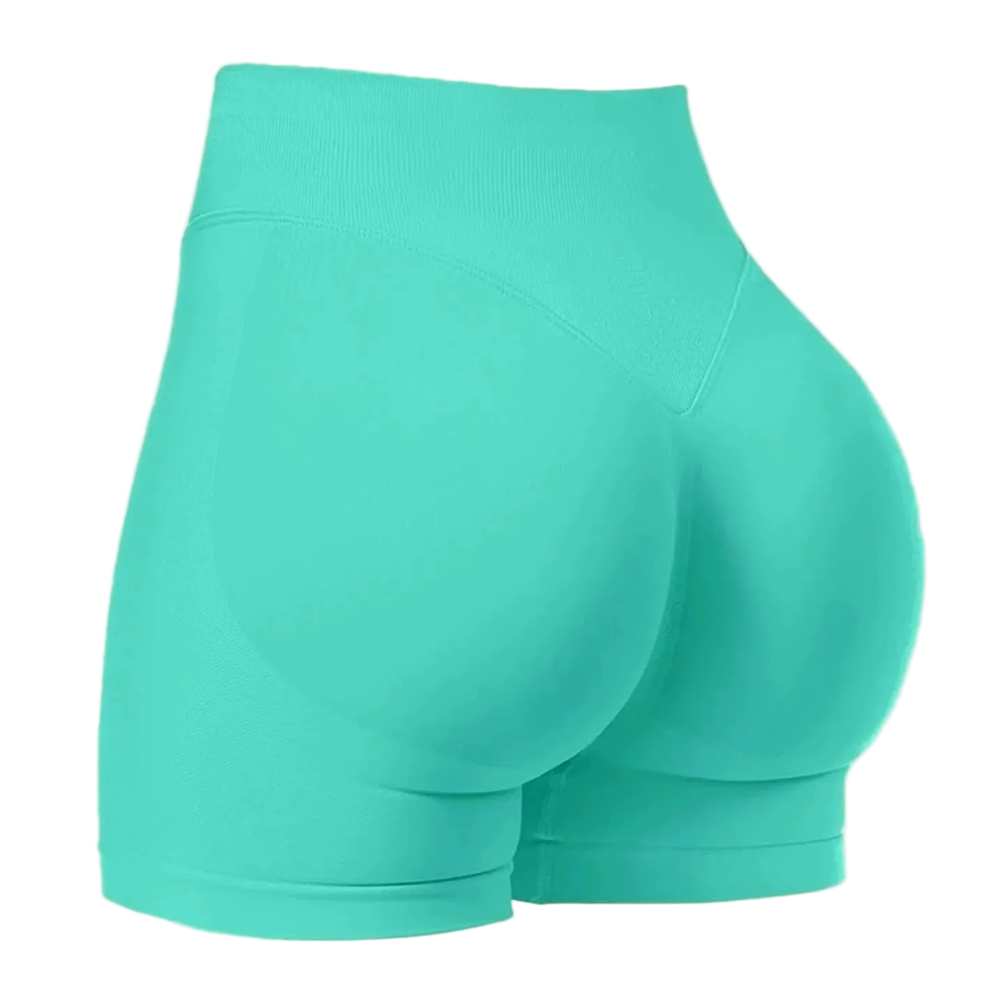 High-Waisted Seamless Sports Shorts with High Elasticity and Push-Up Design