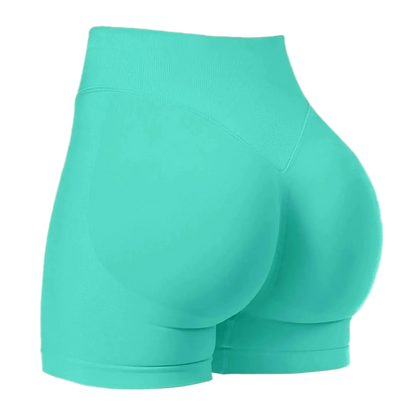 High-Waisted Seamless Sports Shorts with High Elasticity and Push-Up Design