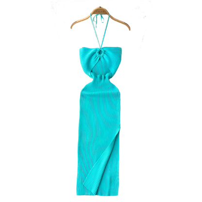 Vestido ajustado de verano de tejido de punto con abertura y diseño entallado estilo streetwear