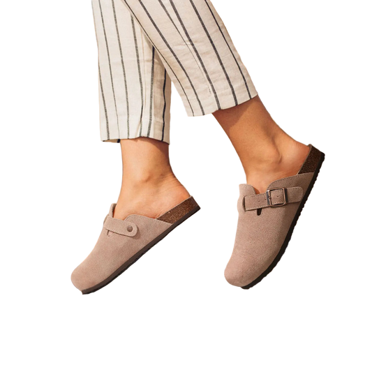 Suecos estilo Birken clásicos con plantilla de corcho y sin cordones