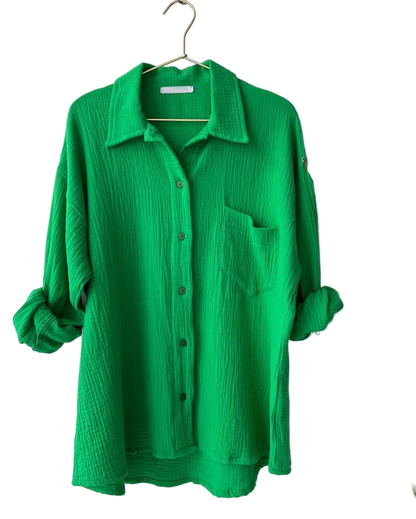 Outfit Conjunto de Camisa manga larga con solapa y short de tiro alto con cordón