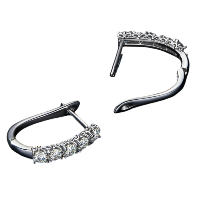 Arcadas Aretes 1.0CT Moissanita Aros de Plata Esterlina 925 para Mujer