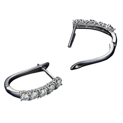 Arcadas Aretes 1.0CT Moissanita Aros de Plata Esterlina 925 para Mujer