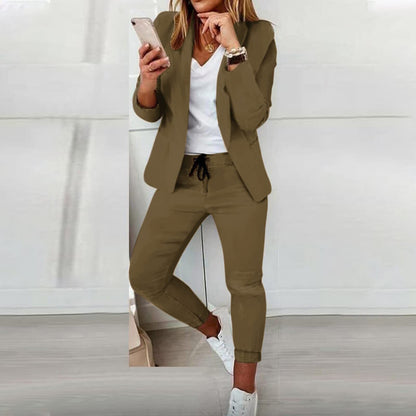 Women's Casual Blazer and Pants Jacket and Trousers Set