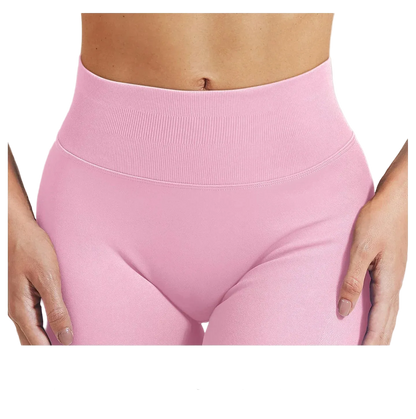 High-Waisted Seamless Sports Shorts with High Elasticity and Push-Up Design
