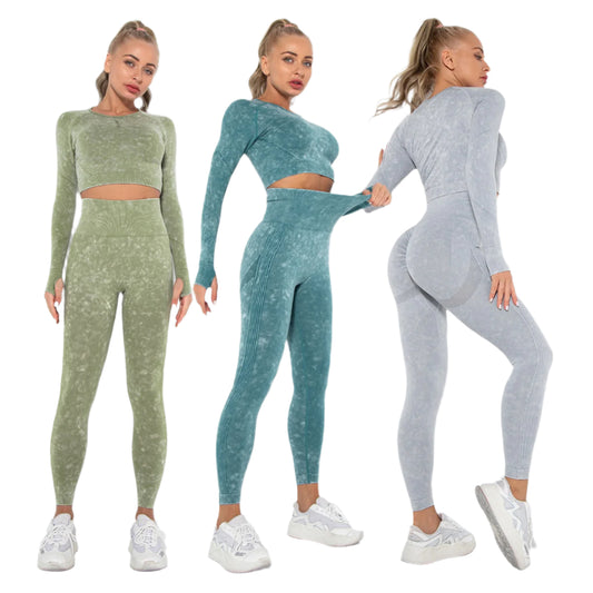 Outfit Conjunto de gimnasio sin costuras para mujer