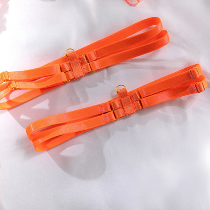 Neon Orange Lace Lingerie Set