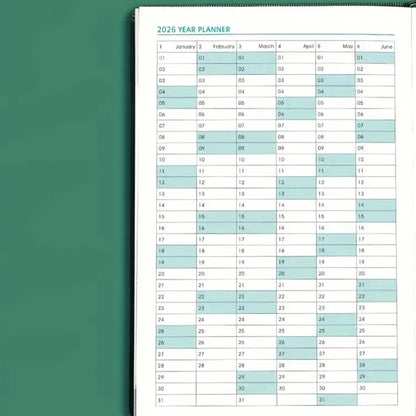 Agenda 2026 A5 de PU Texturizado Planner Diario con Calendario en Inglés