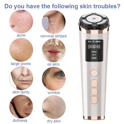 Mini Dispositivo HIFU Facial para Lifting Masajeador Facial con Microcorriente para la Piel