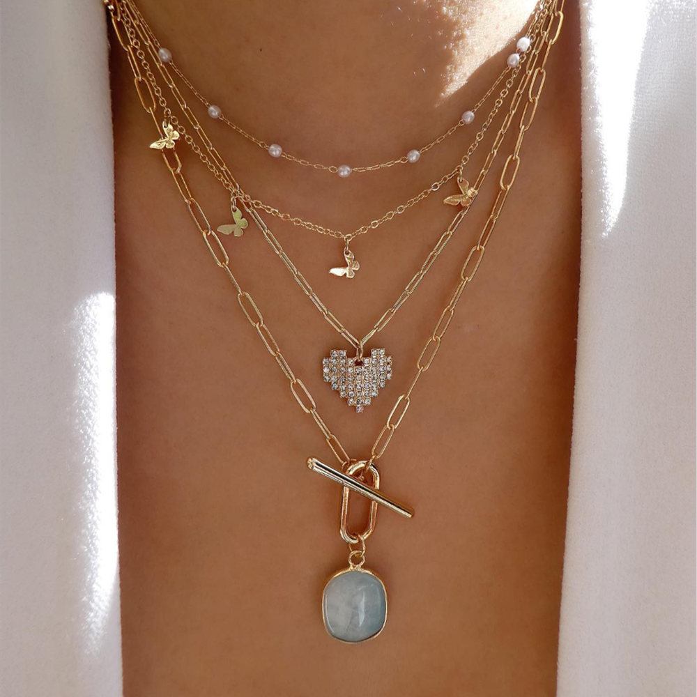 Fashion Crystal Multilayer Necklace for Women