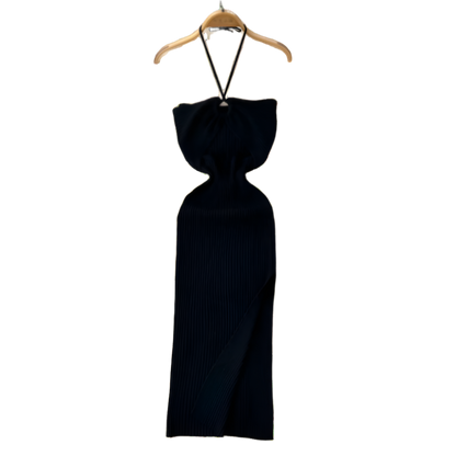 Vestido ajustado de verano de tejido de punto con abertura y diseño entallado estilo streetwear