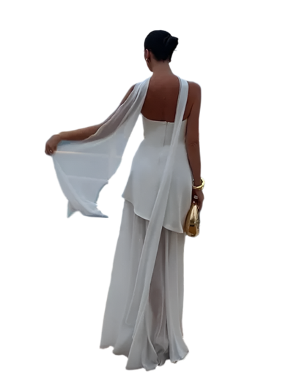 Women's Elegant Strapless Mesh Bow Patchwork Long Dress 