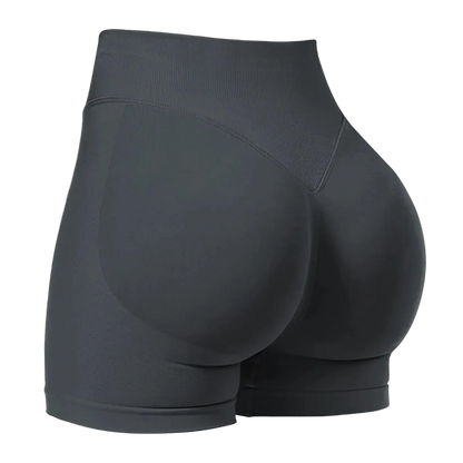 High-Waisted Seamless Sports Shorts with High Elasticity and Push-Up Design