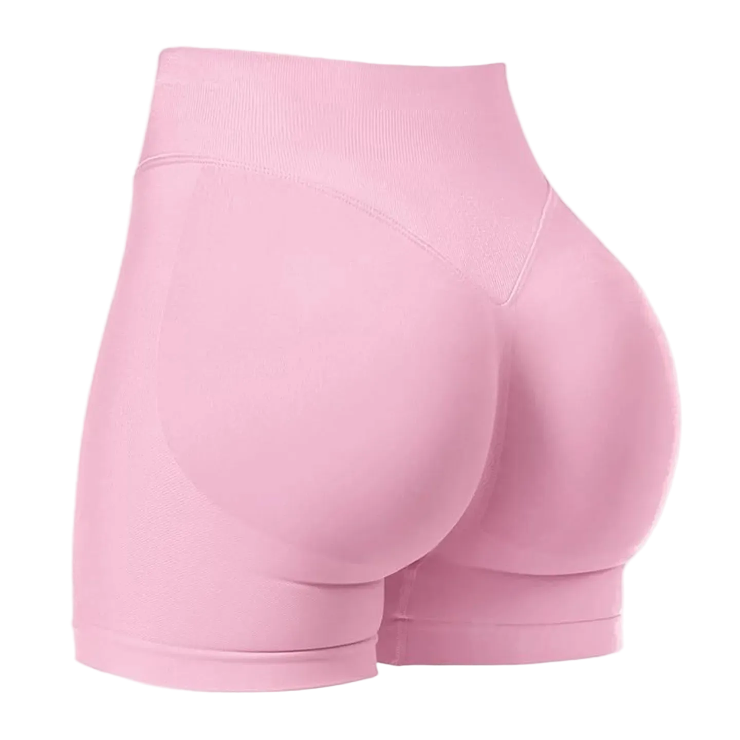 High-Waisted Seamless Sports Shorts with High Elasticity and Push-Up Design